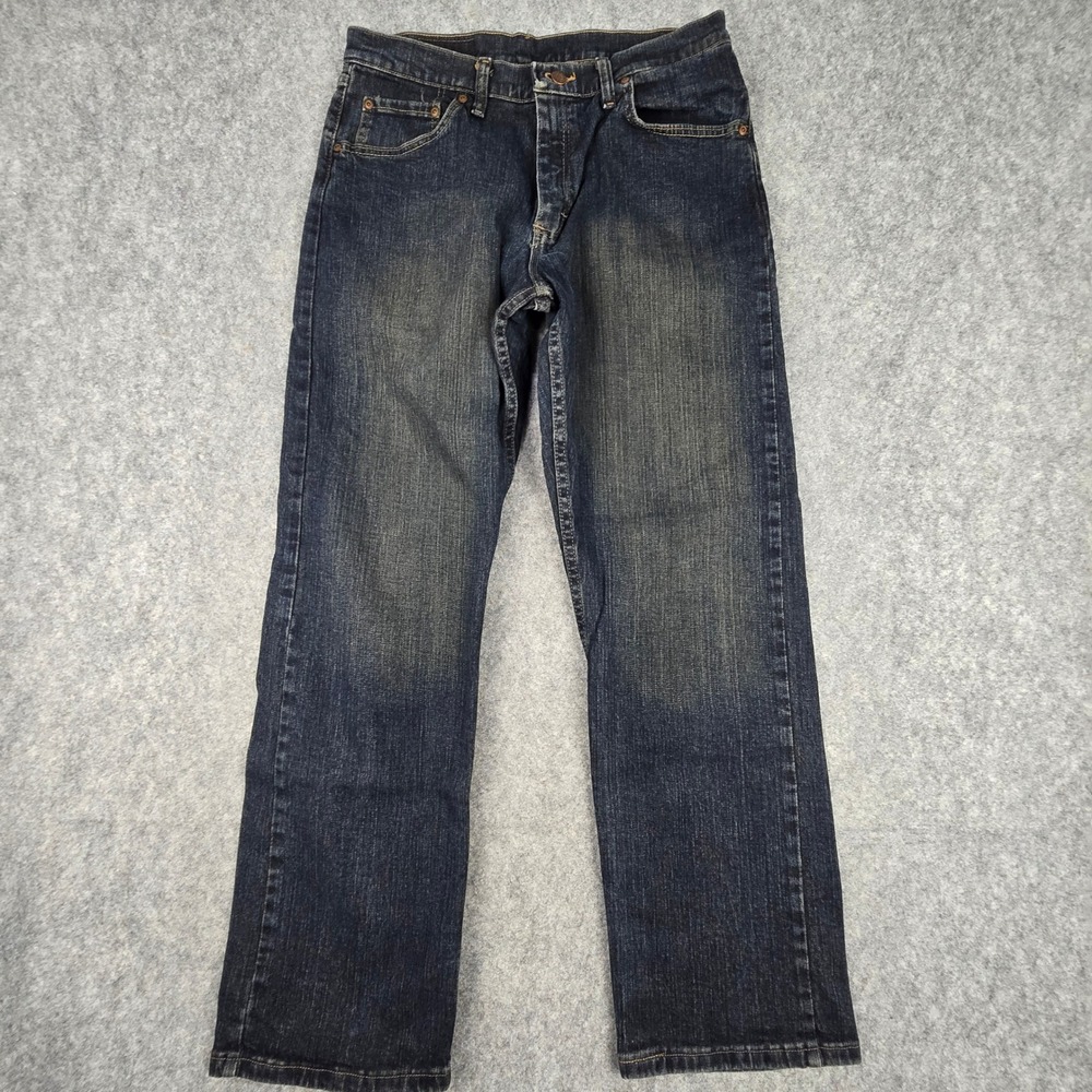 Wrangler Jeans Mens 32x30 Blue Relaxed Fit Straight Leg Dark Wash Denim 9TRLABI